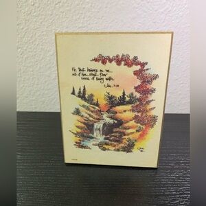 Joni Praise Plaque Religious Scripture With Stand, He That Believes On Me John 7